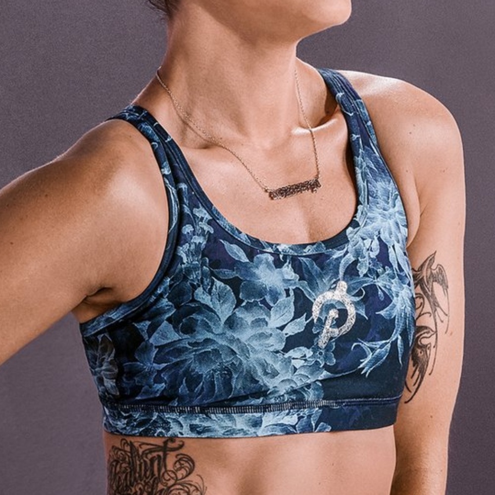 NWT Peloton Teal Twist Strappy Bra Size S